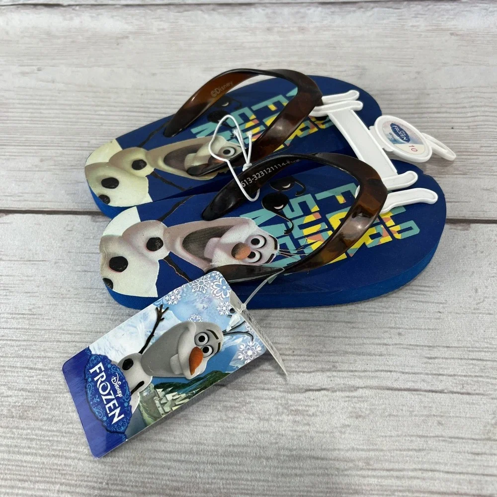 NEW Disney Kid's Frozen Olaf Flip-Flops Wild for Summer Sz. 10 Toddler